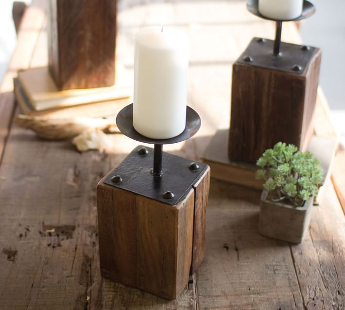 10 Distressed Wooden Candle Holder Ideas DIY